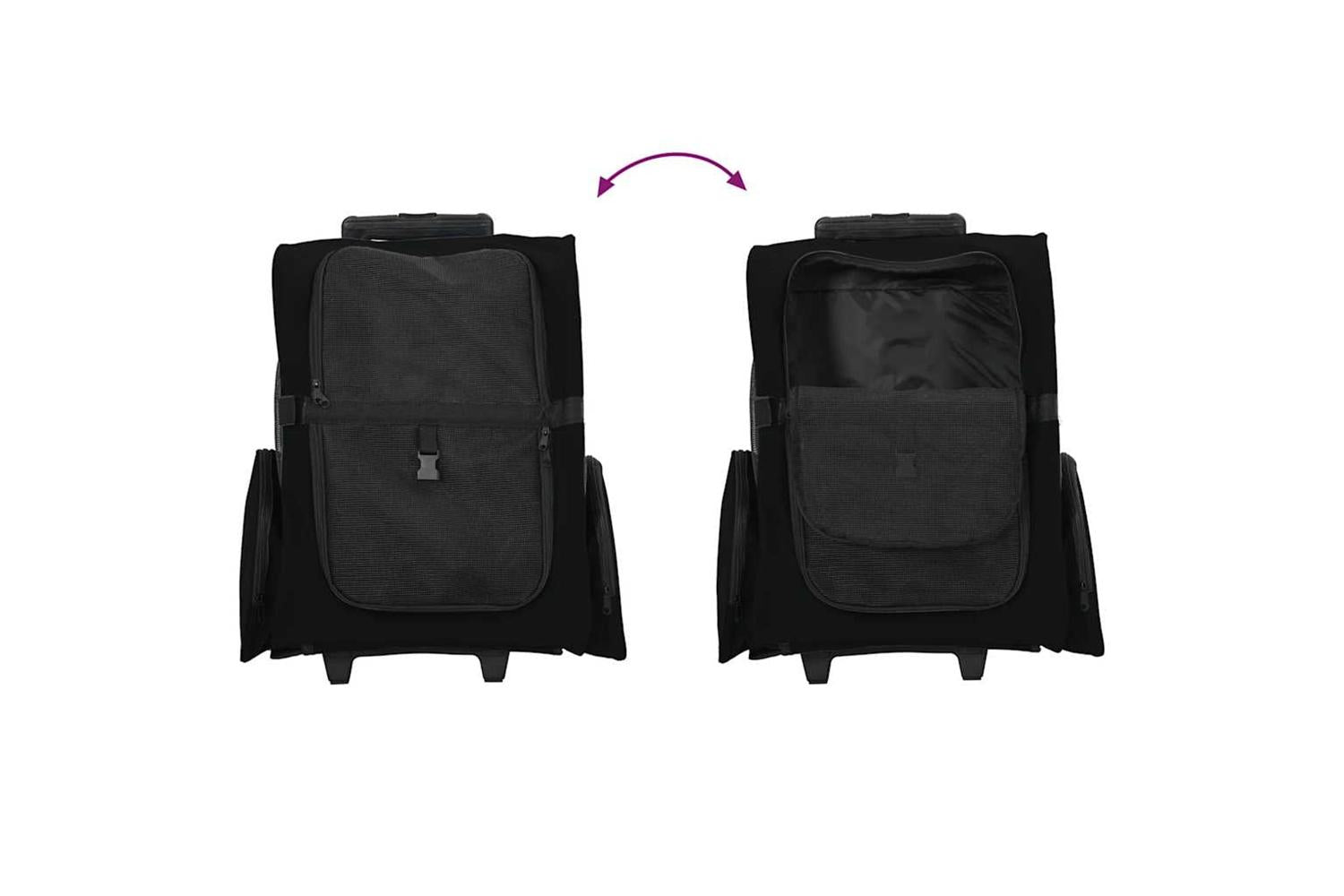 Vidaxl Pet Trolley 3-in-1 Design Black 48x32x57-106 Cm Oxford Fabric-8