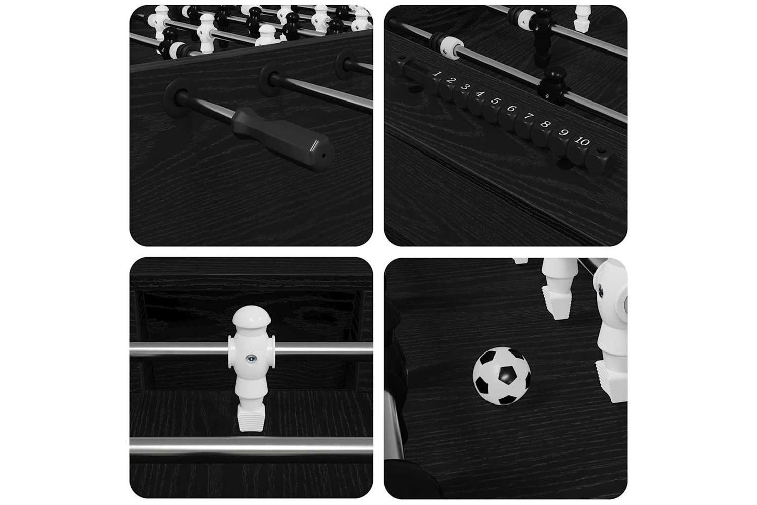 Vidaxl Football Table Black Oak 146.5 X 74 X 85 Cm Engineered Wood-9