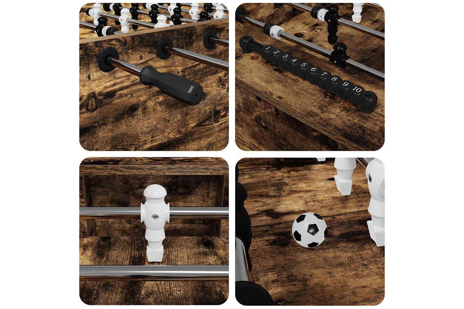 Vidaxl Football Table Smoked Oak 146.5 X 74 X 85 Cm Engineered Wood-8