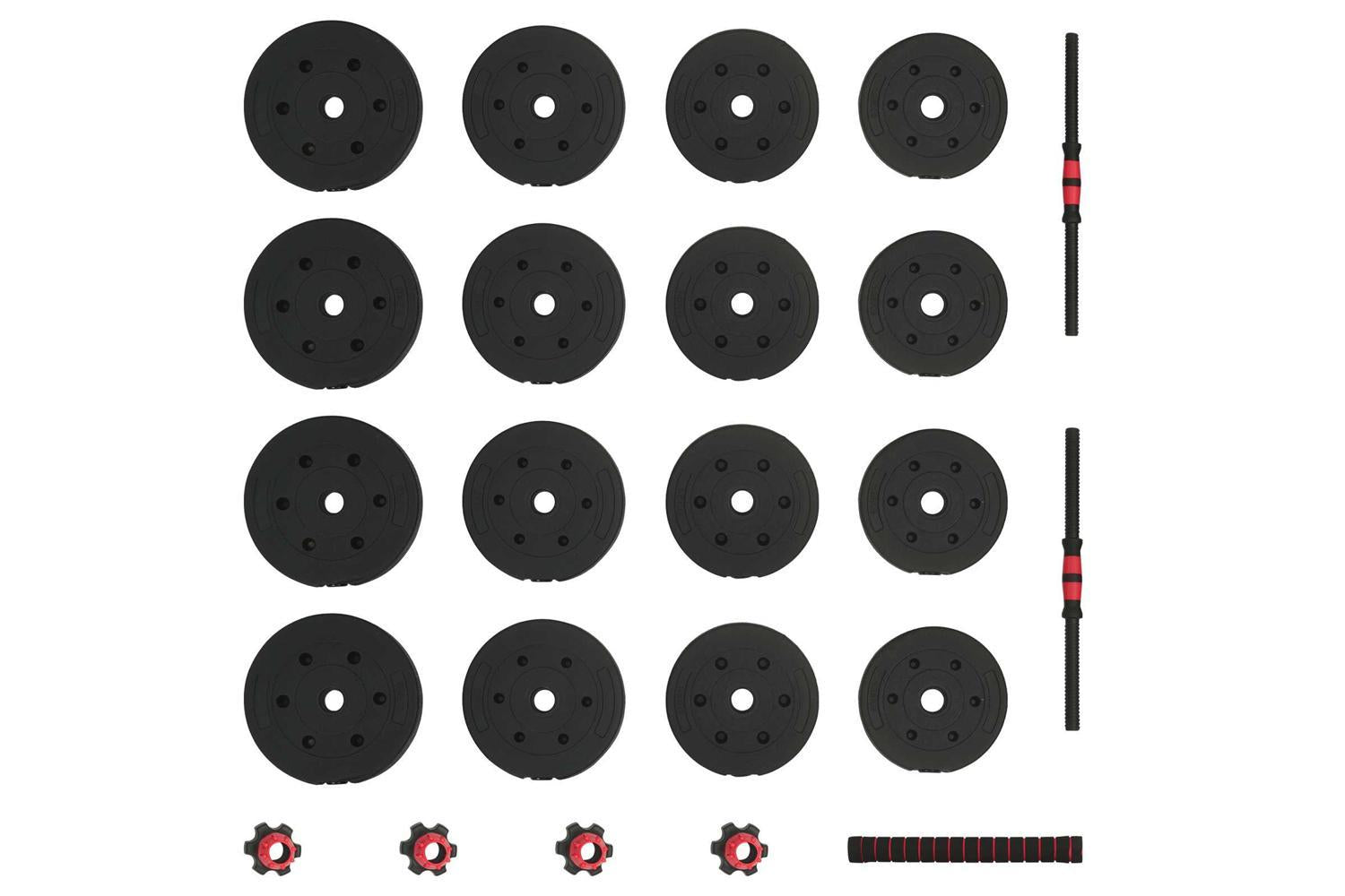 Vidaxl 2-in-1 Dumbbell Set Black And Red 121 X 19.5 X 19.5 Cm-7