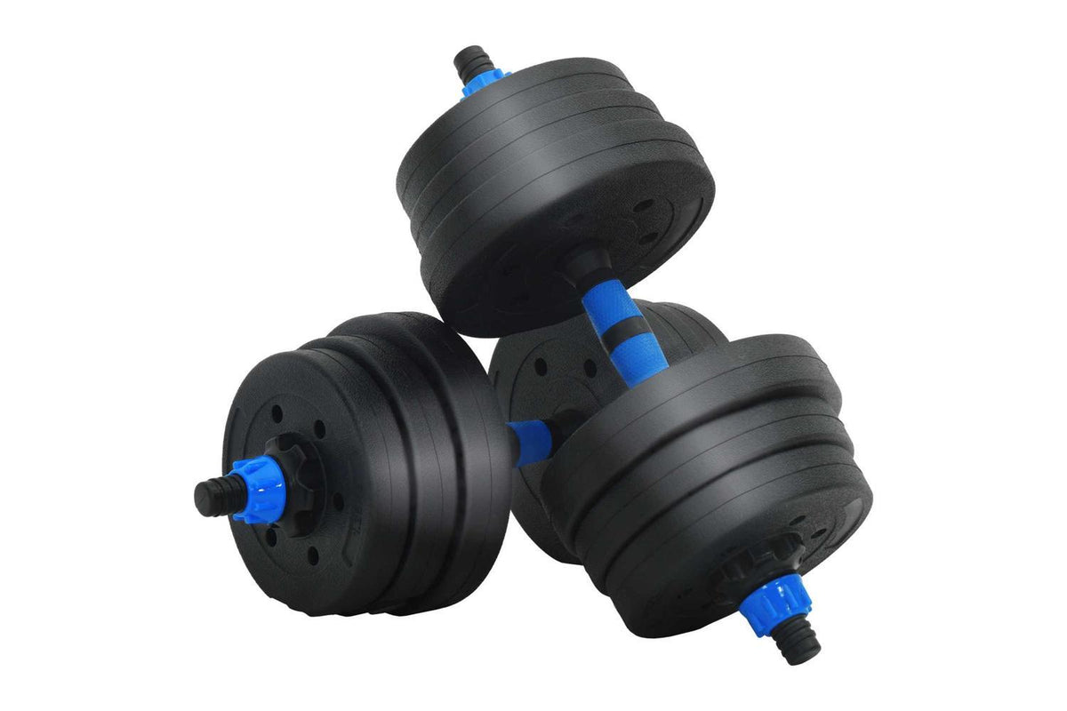 Vidaxl 2-in-1 Dumbbell Set Black And Blue 121 X 19.5 X 19.5 Cm-4