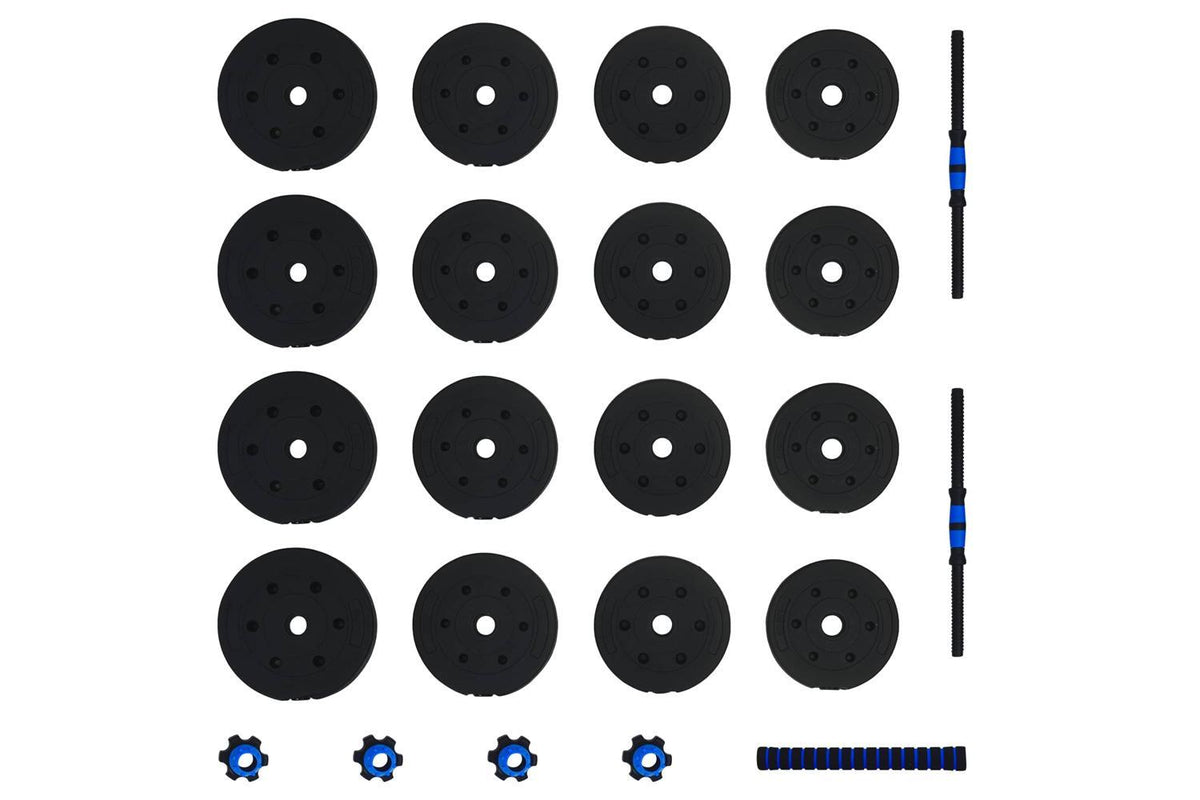 Vidaxl 2-in-1 Dumbbell Set Black And Blue 121 X 19.5 X 19.5 Cm-7