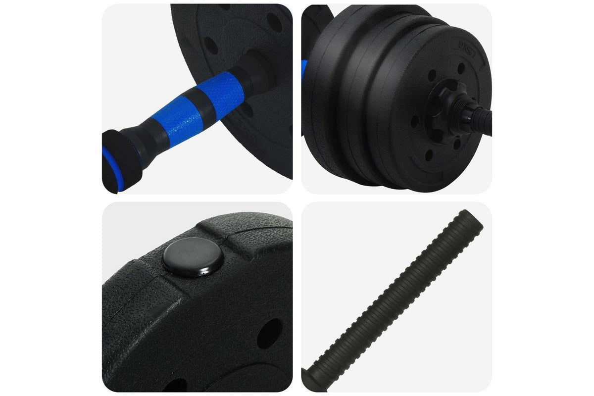 Vidaxl 2-in-1 Dumbbell Set Black And Blue 121 X 19.5 X 19.5 Cm-8