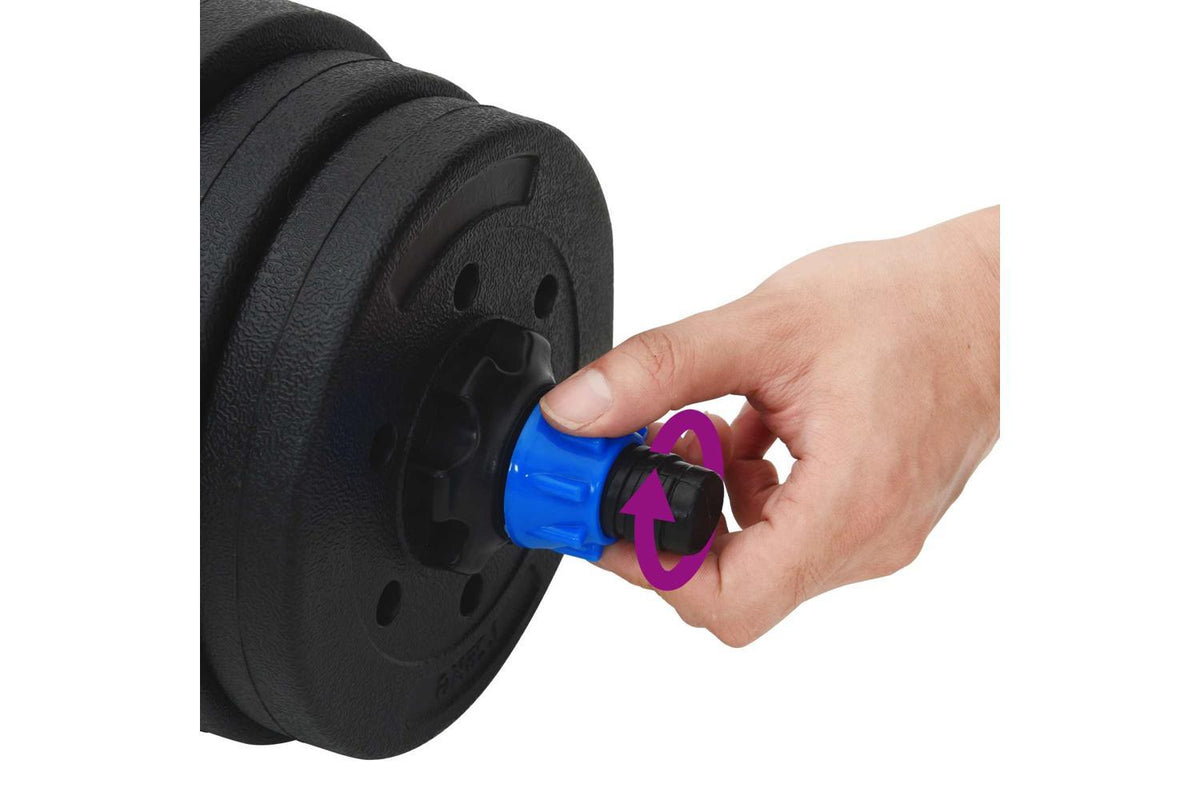 Vidaxl 2-in-1 Dumbbell Set Black And Blue 121 X 19.5 X 19.5 Cm-9