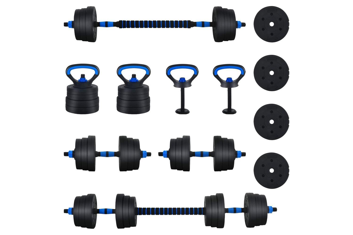 Vidaxl 4-in-1 Dumbbell Set Black And Blue 121 X 19.5 X 19.5 Cm-2