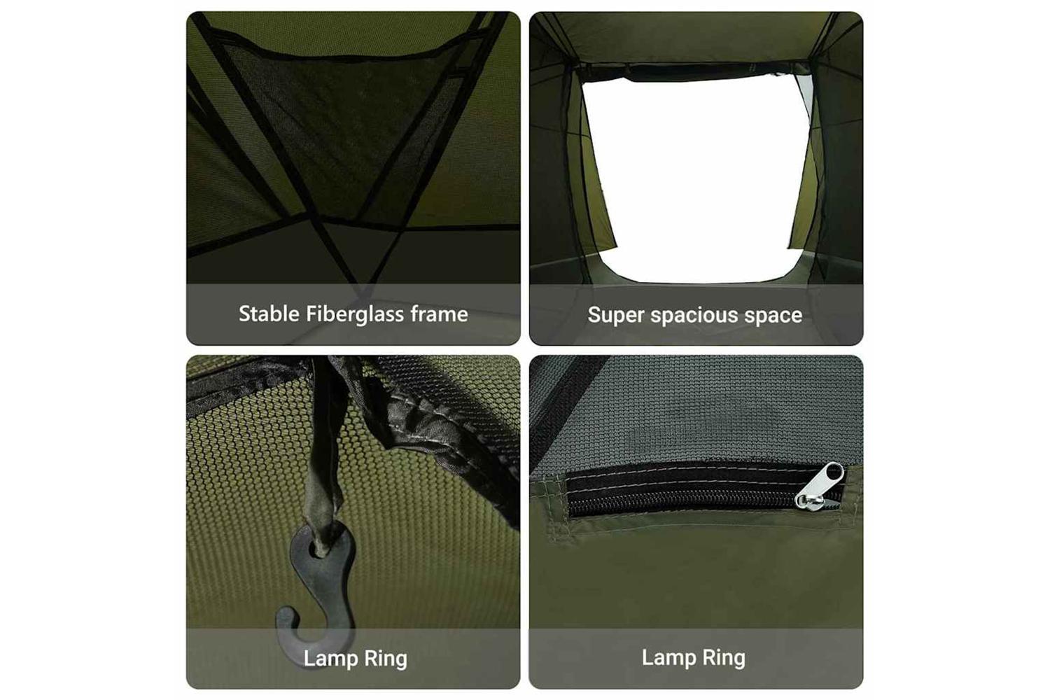Vidaxl Fishing Tent With Roof Olive Green 514 X 465 X 187 Cm-7