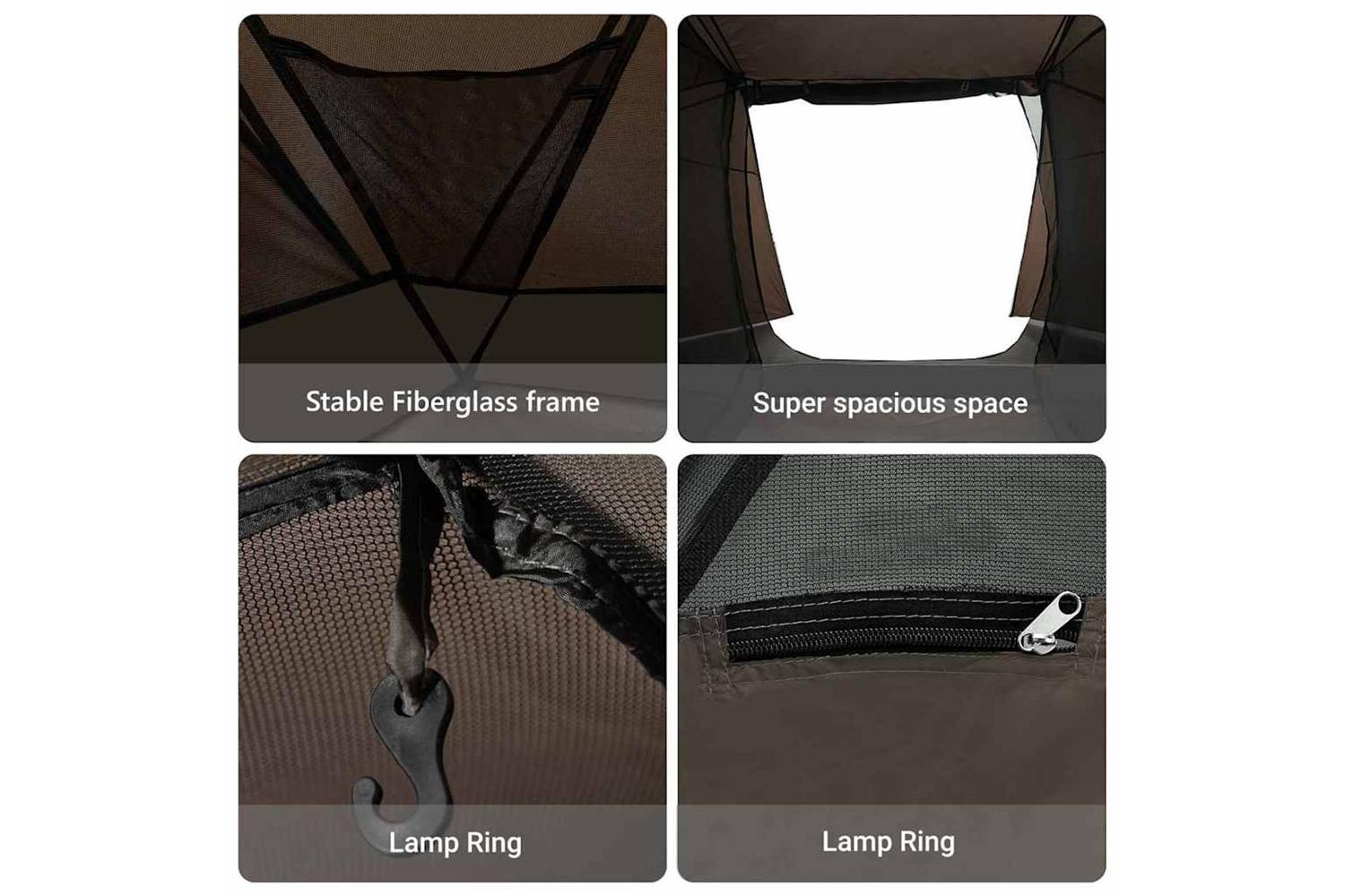 Vidaxl Fishing Tent Brown 514 X 465 X 187 Cm Polyester And Fiberglass-7