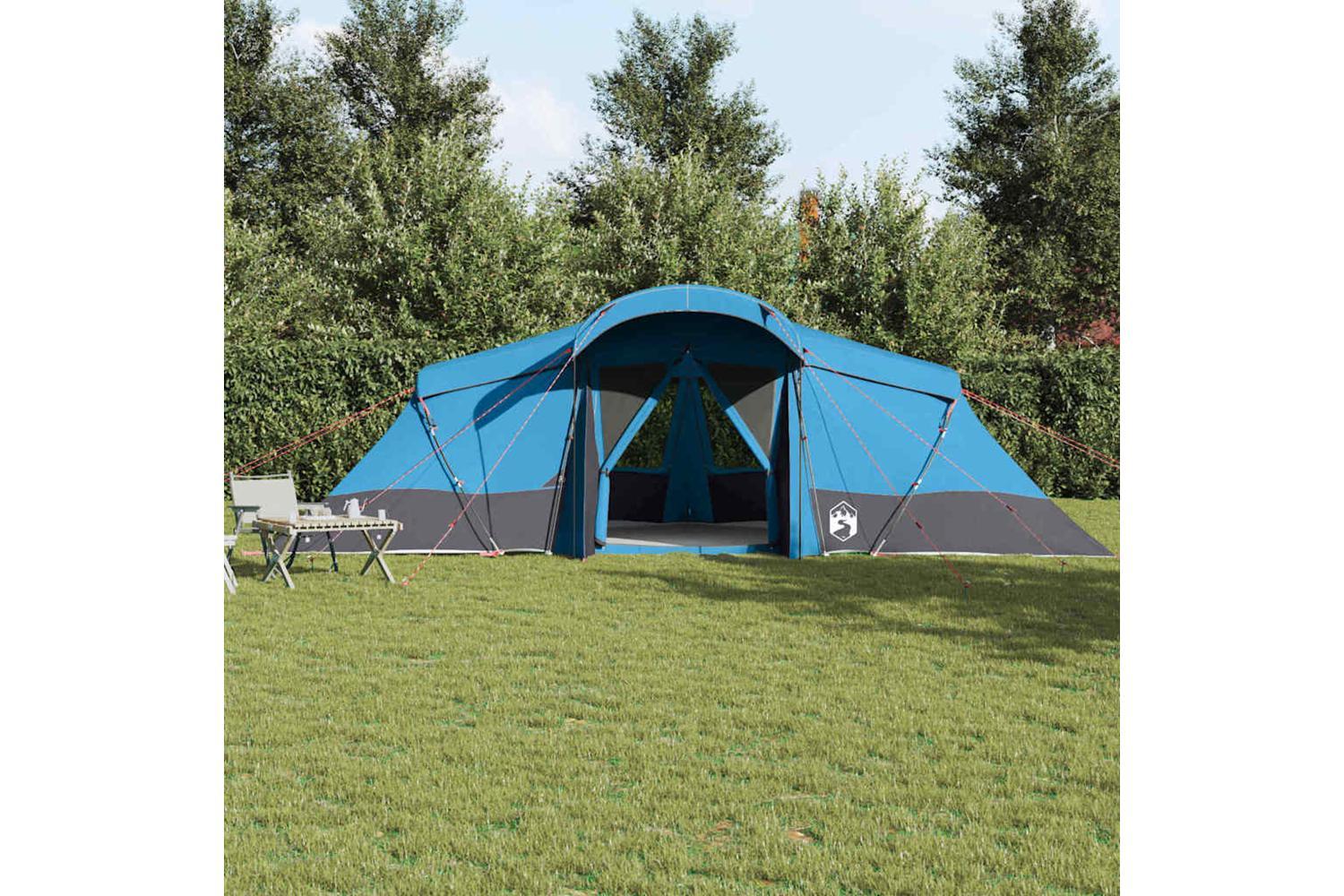 Vidaxl Family Tent With Roof Blue And Grey 721 X 335 X 212 Cm-3