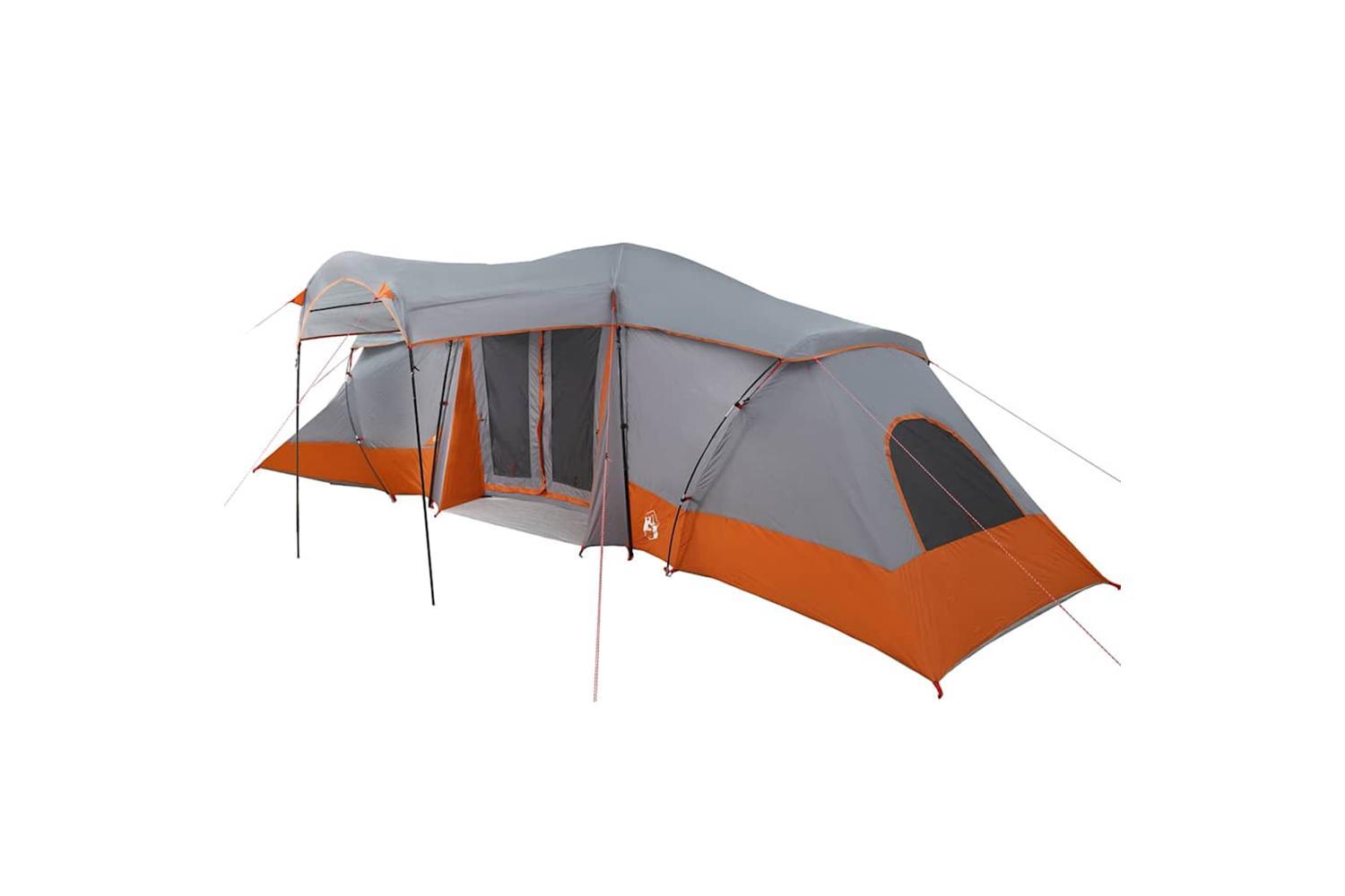 Vidaxl Family Tent With Roof Grey And Orange 721 X 335 X 212 Cm-2