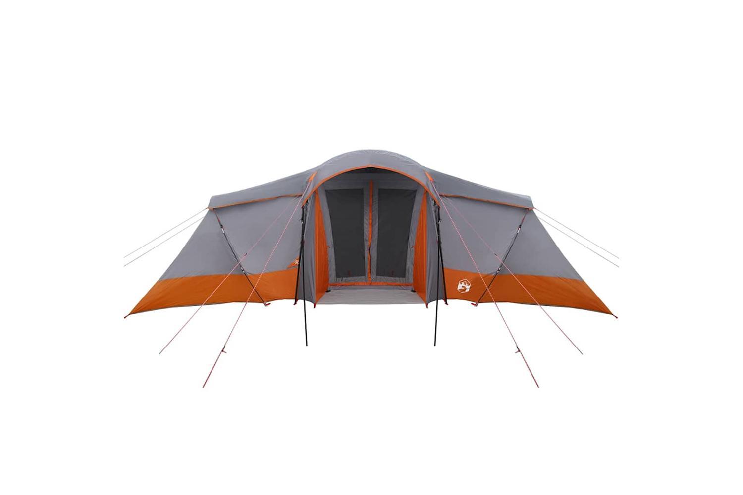 Vidaxl Family Tent With Roof Grey And Orange 721 X 335 X 212 Cm-4
