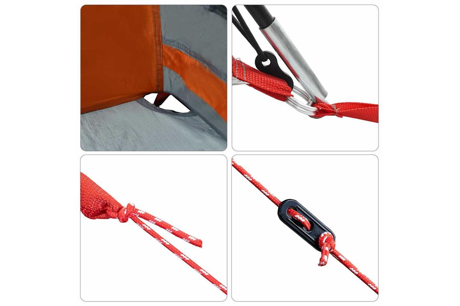 Vidaxl Family Tent With Roof Grey And Orange 721 X 335 X 212 Cm-9