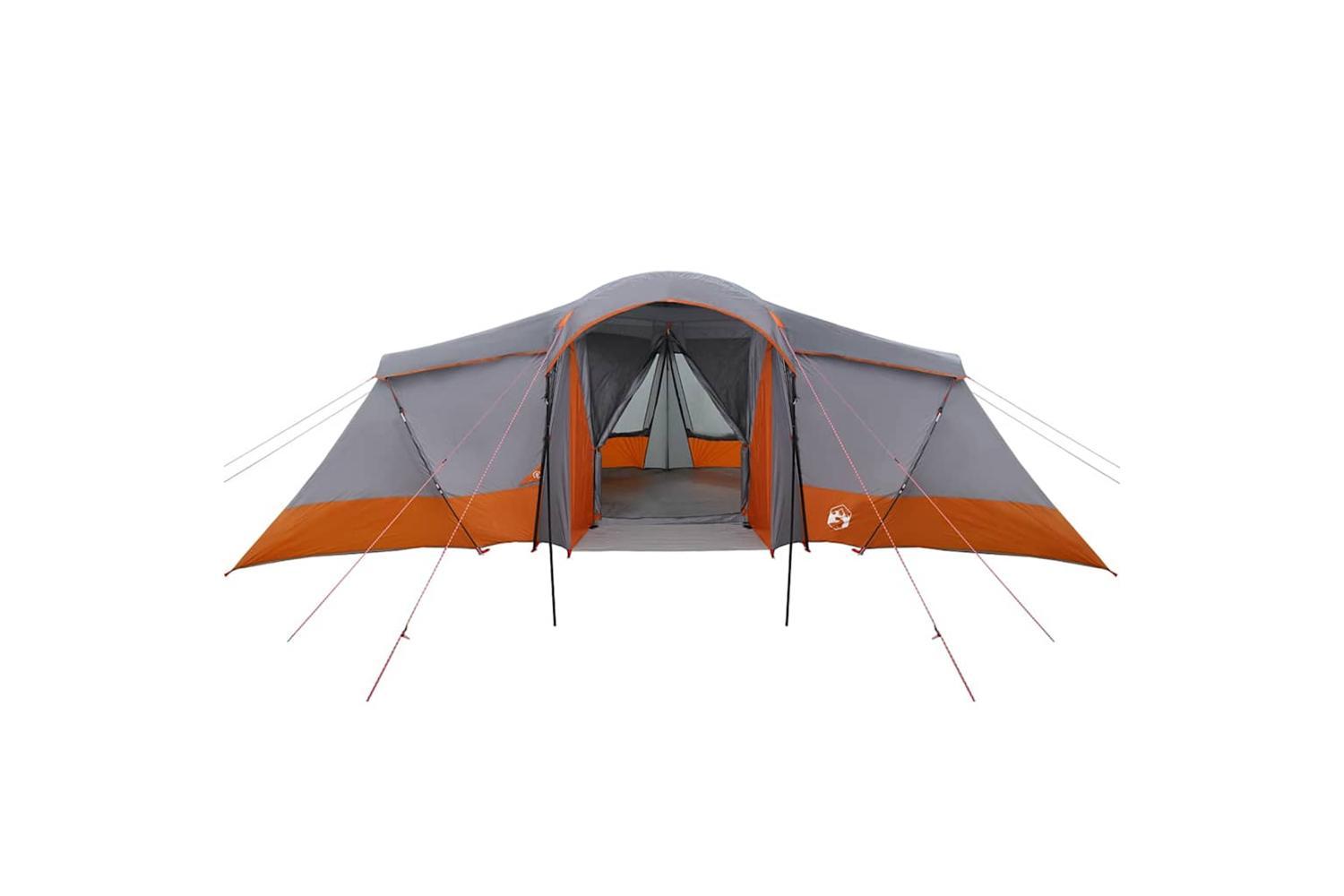 Vidaxl Family Tent With Roof Grey And Orange 721 X 335 X 212 Cm-10