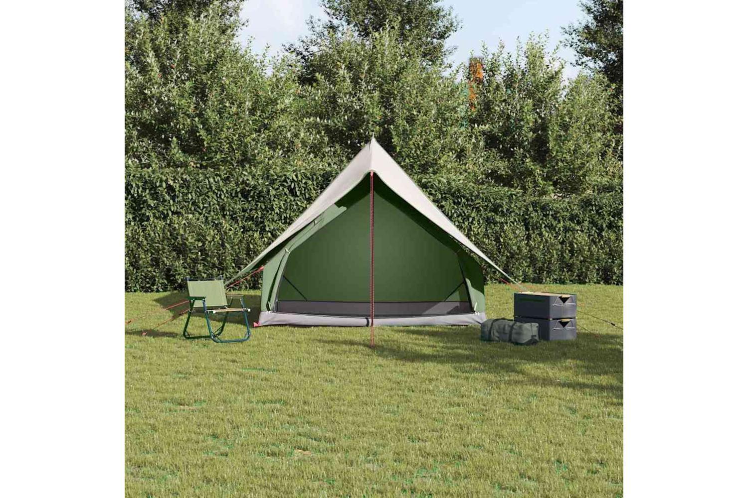 Vidaxl Family Tent With Roof Green And White 220 X 220 X 184 Cm-3
