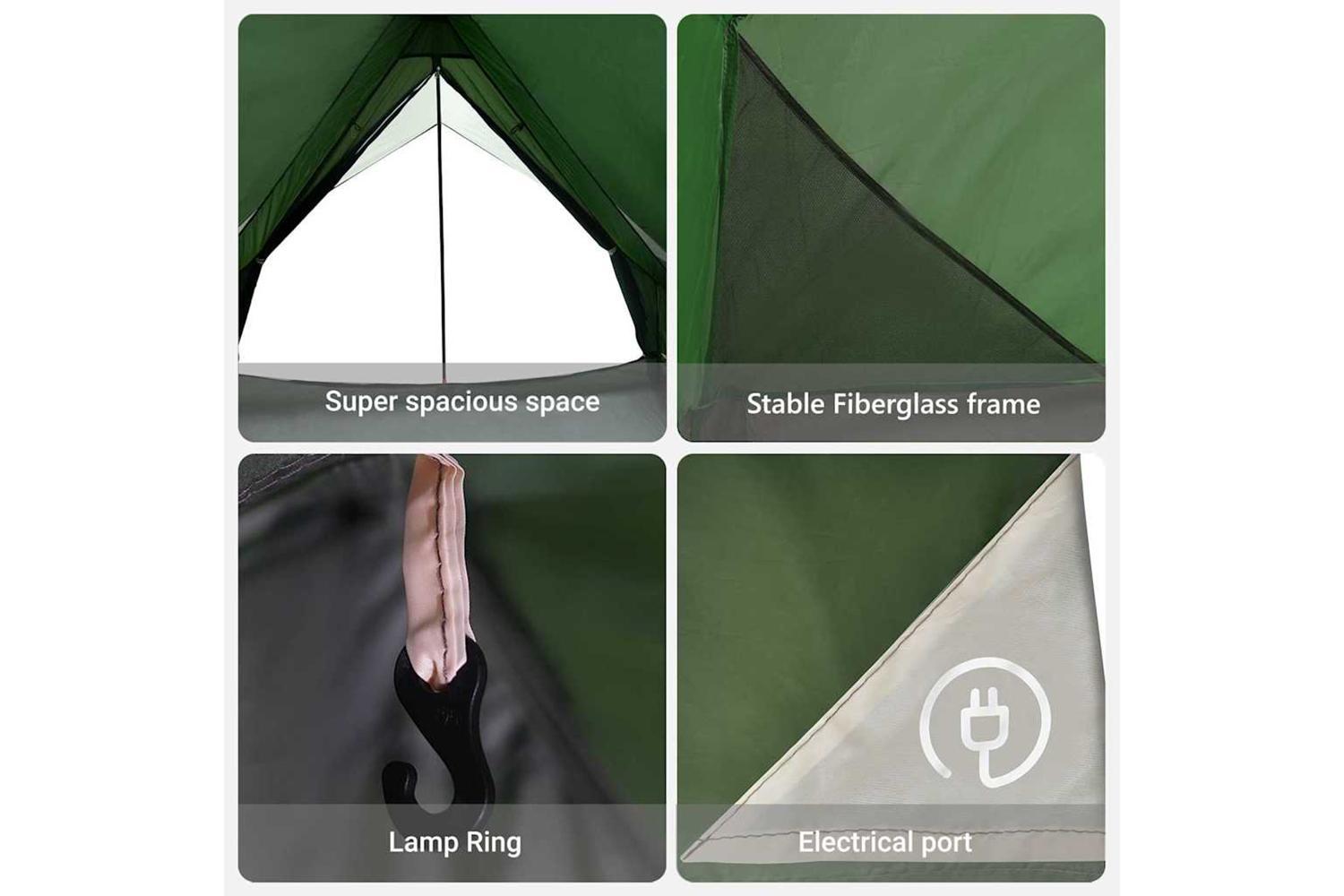 Vidaxl Family Tent With Roof Green And White 220 X 220 X 184 Cm-8