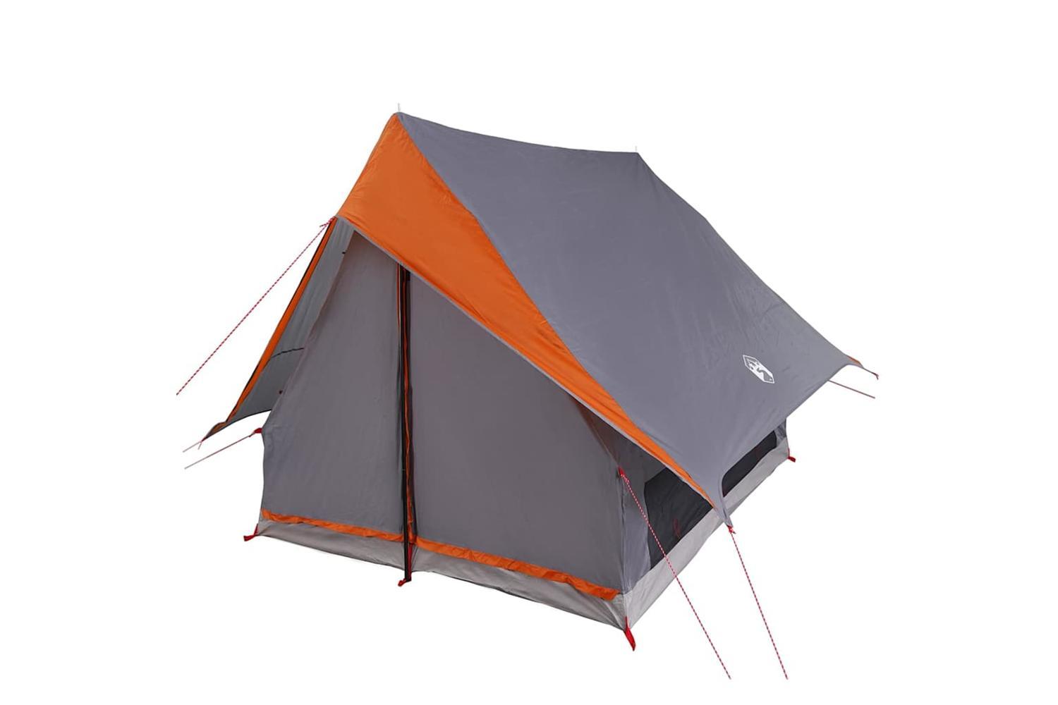 Vidaxl Family Tent With Roof Grey And Orange 220 X 220 X 184 Cm-2
