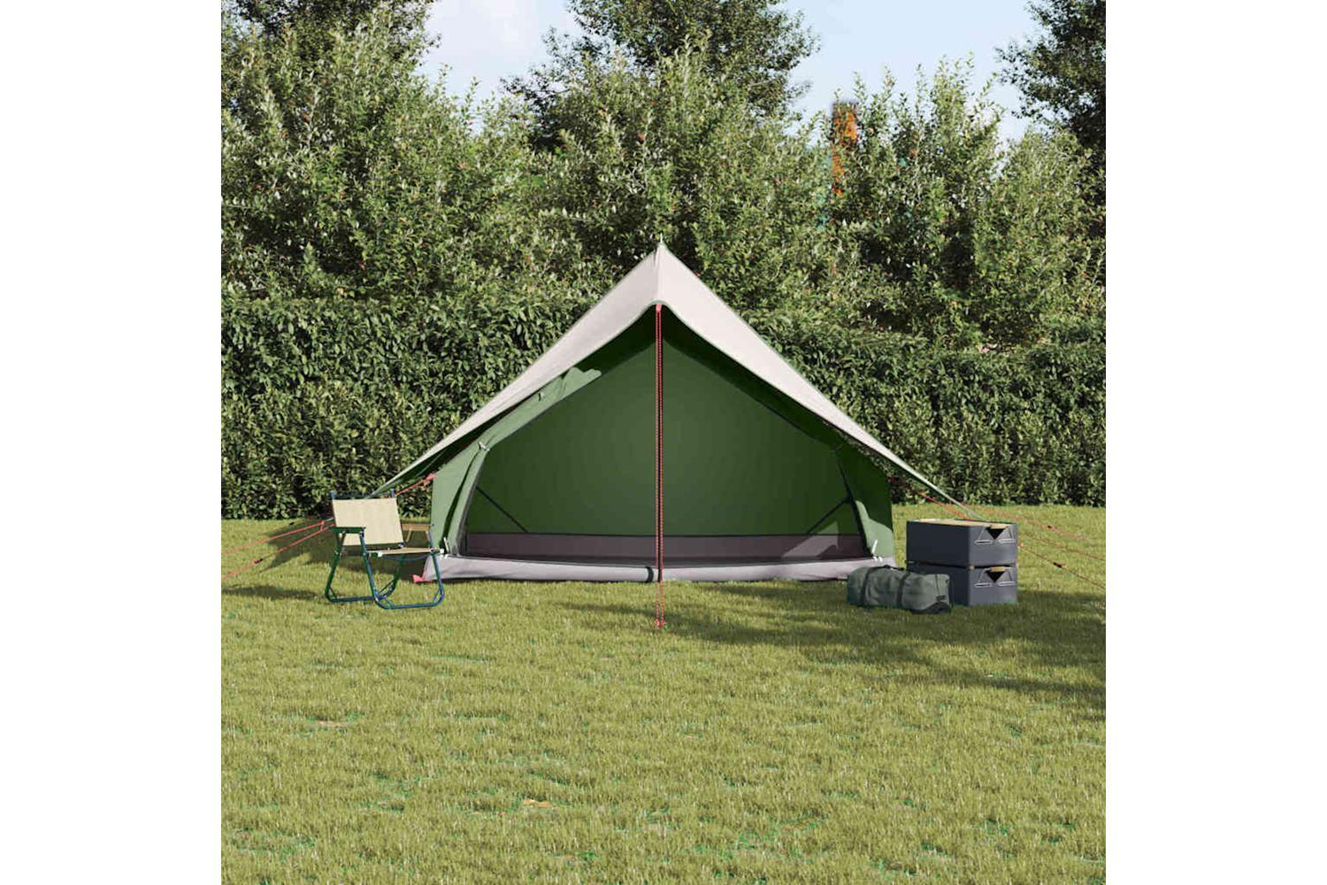 Vidaxl Family Tent With Roof Green And White 256 X 256 X 185 Cm-3