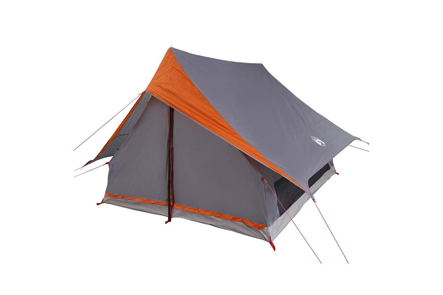 Vidaxl Family Tent With Roof Grey And Orange 256 X 256 X 185 Cm-2