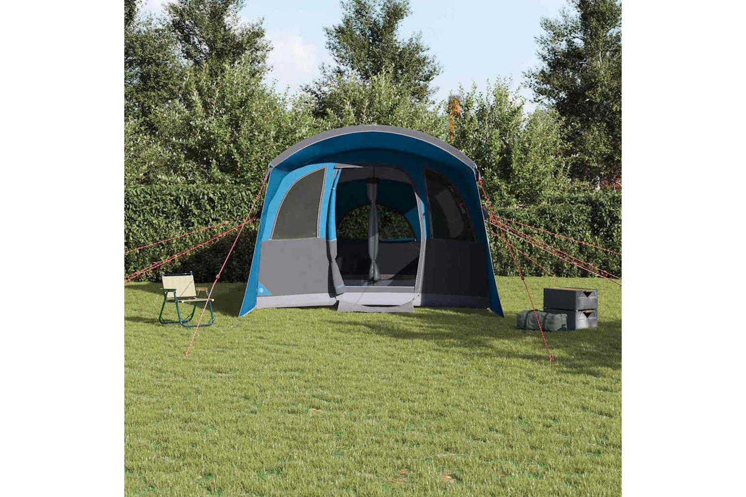 Vidaxl Family Tent With Roof Blue And Grey 576 X 325 X 213 Cm-3