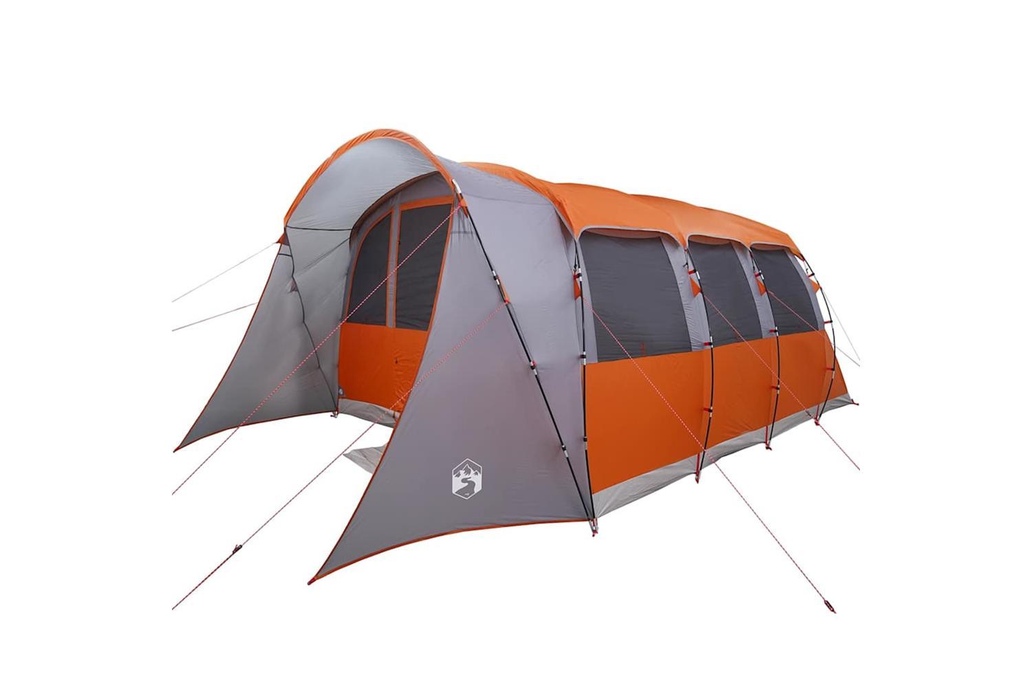 Vidaxl Family Tent With Roof Grey And Orange 576 X 325 X 213 Cm-2
