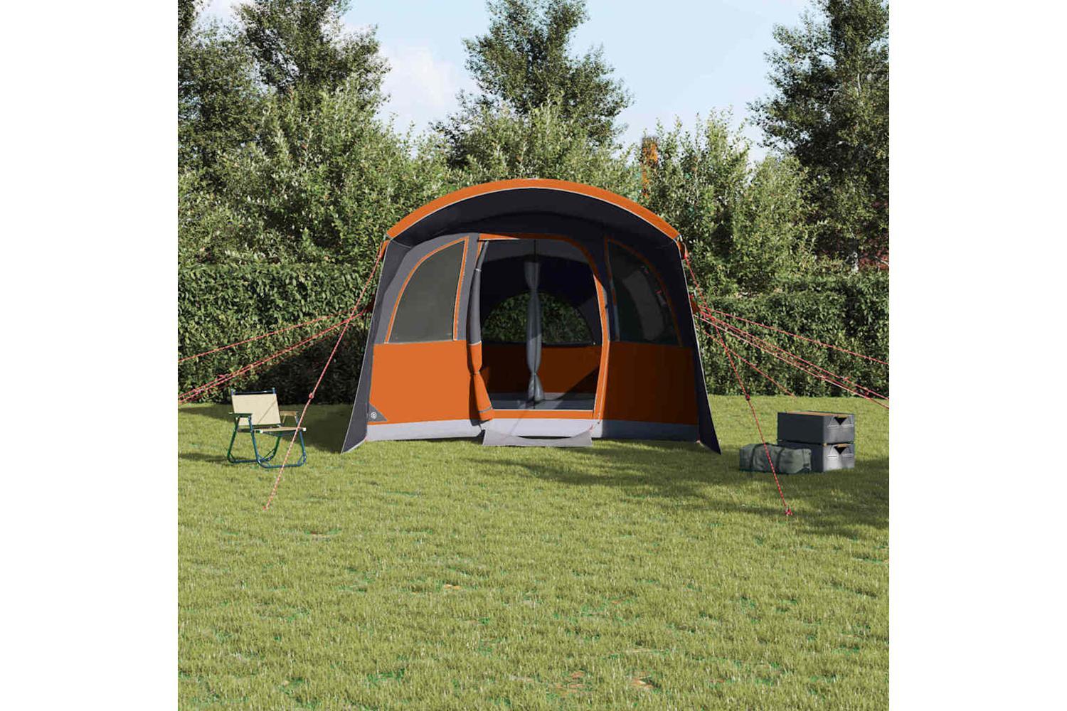 Vidaxl Family Tent With Roof Grey And Orange 576 X 325 X 213 Cm-3