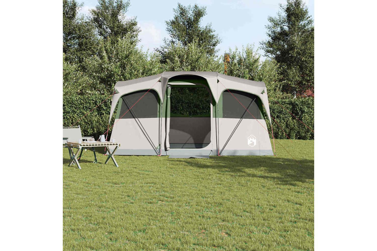 Vidaxl Family Tent With Roof White And Green 435 X 255 X 216 Cm-3