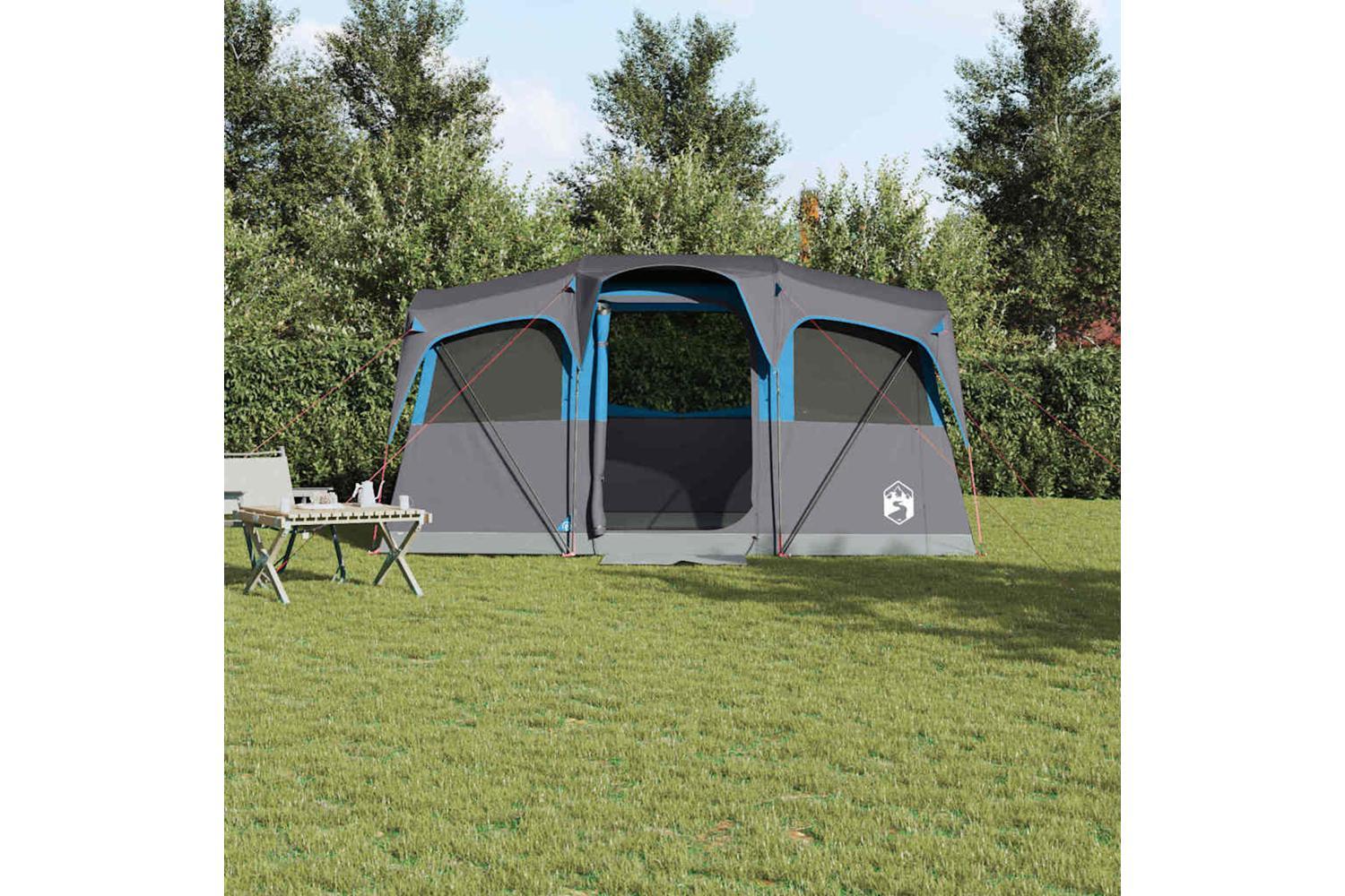 Vidaxl Family Tent With Roof Blue And Grey 435 X 255 X 216 Cm-3