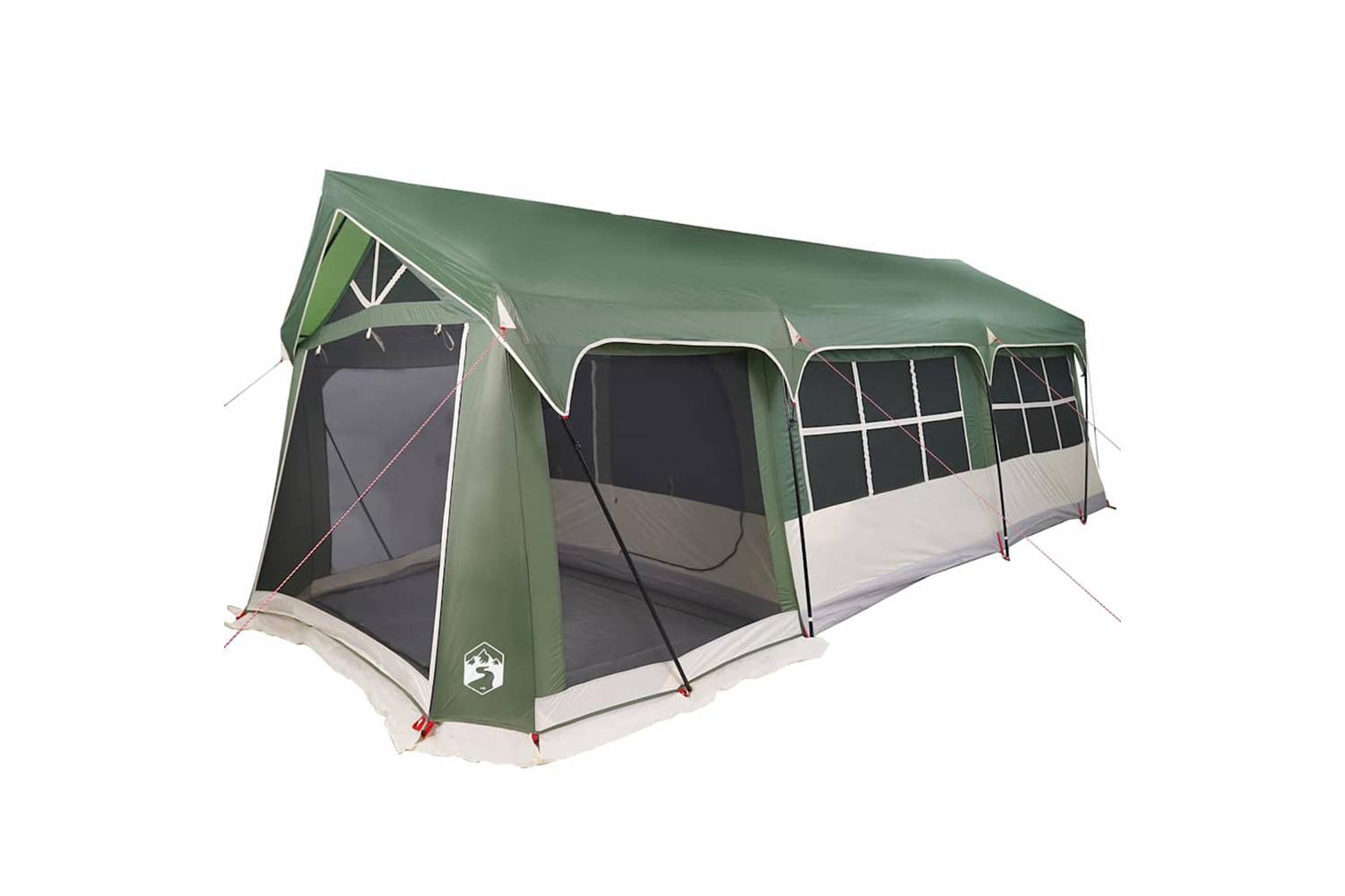 Vidaxl Family Tent Green And White 620 X 322 X 240 Cm Polyester-2