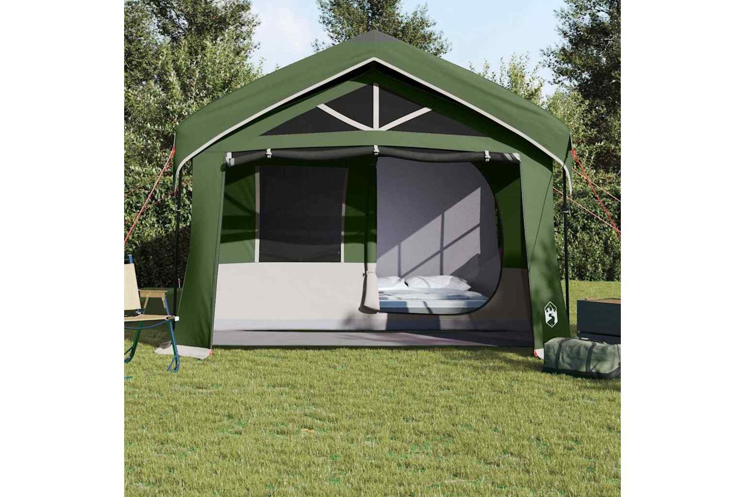 Vidaxl Family Tent Green And White 620 X 322 X 240 Cm Polyester-3