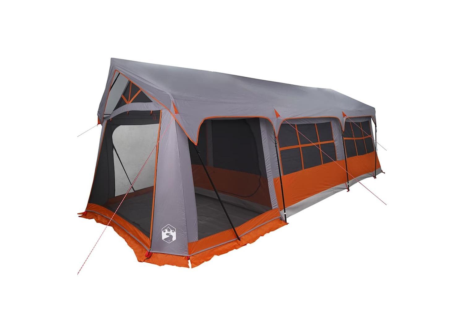 Vidaxl Family Tent Grey And Orange 620 X 322 X 240 Cm Polyester-2