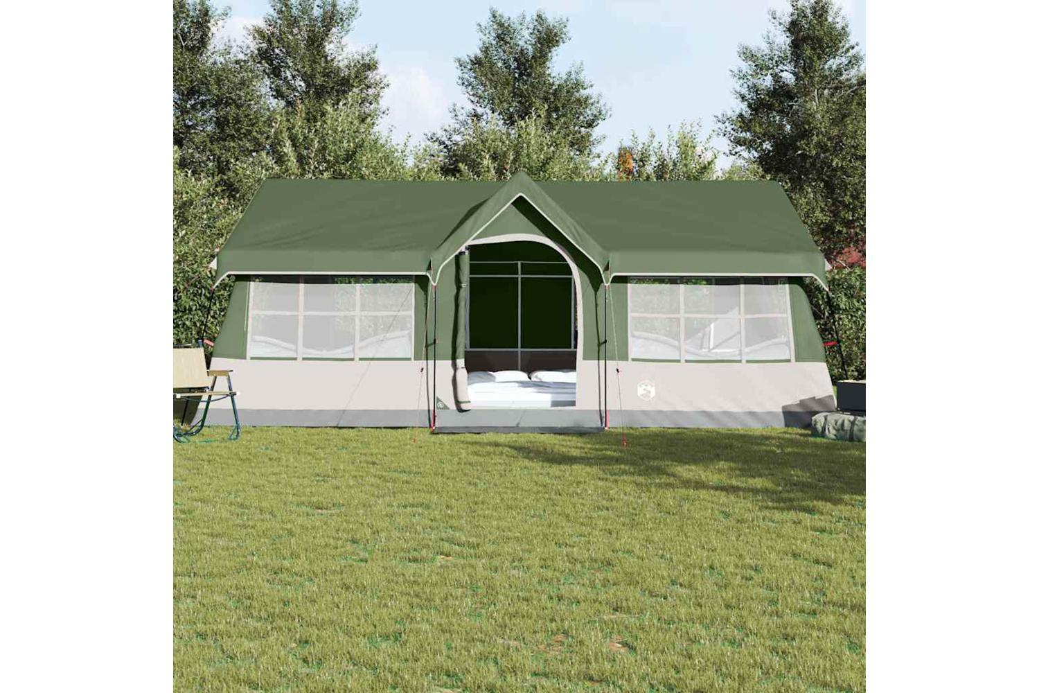 Vidaxl Family Tent With Roof Green And Beige 622 X 295 X 238 Cm-3