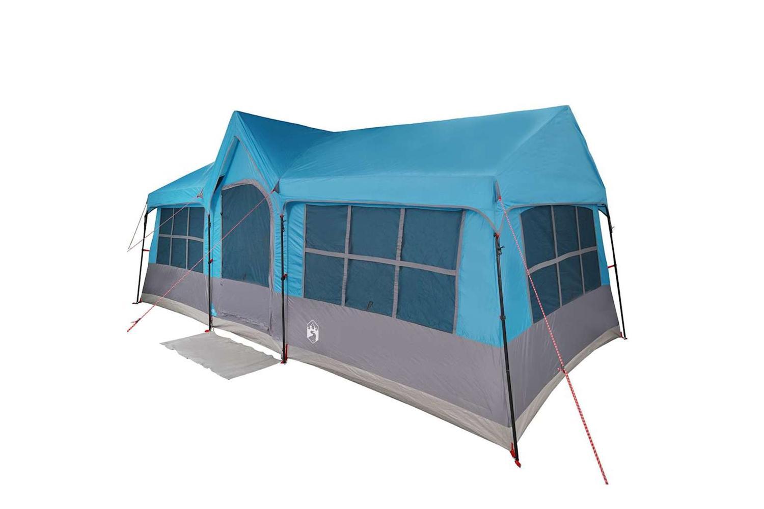 Vidaxl Family Tent With Roof Blue And Grey 622 X 295 X 238 Cm-2