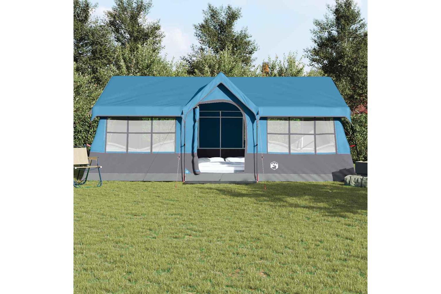 Vidaxl Family Tent With Roof Blue And Grey 622 X 295 X 238 Cm-3