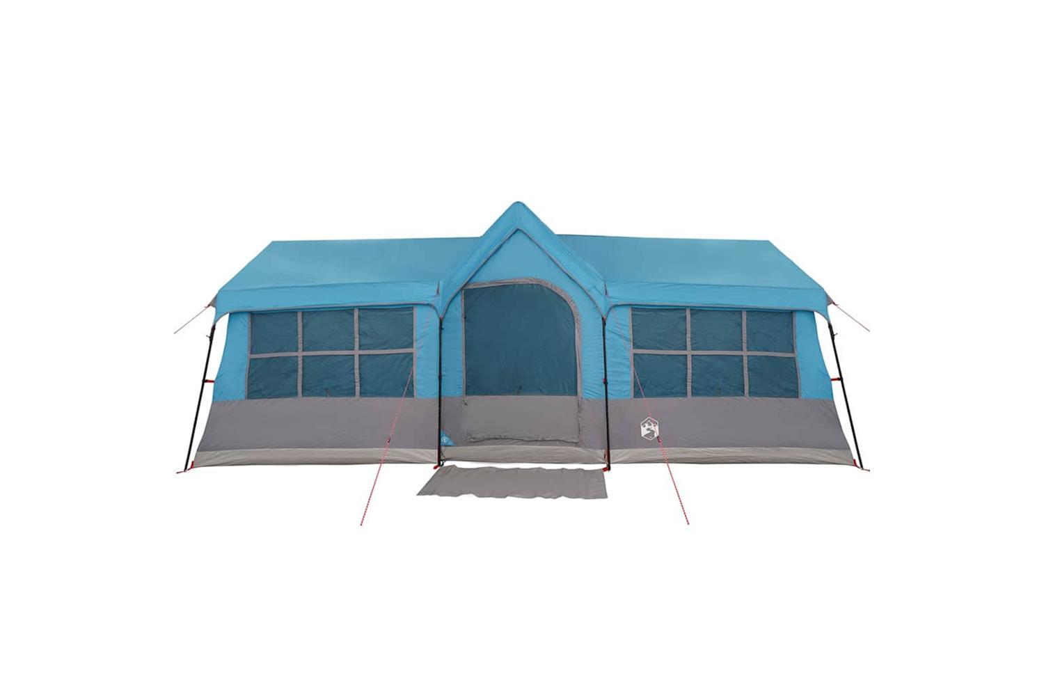 Vidaxl Family Tent With Roof Blue And Grey 622 X 295 X 238 Cm-4