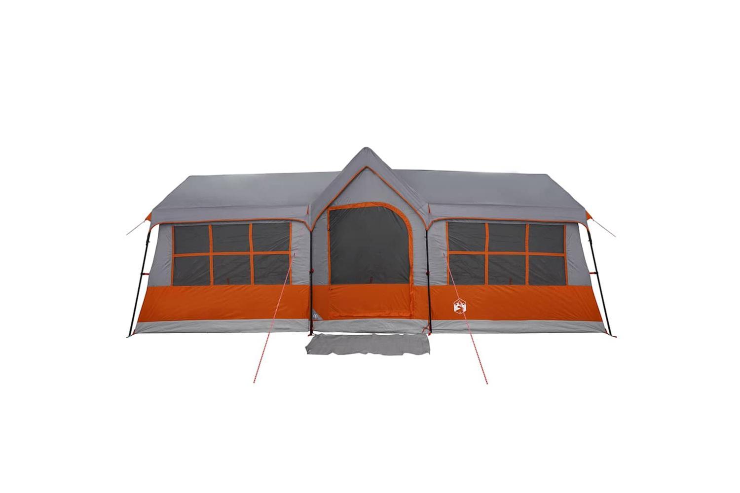 Vidaxl Family Tent With Roof Grey And Orange 622 X 295 X 238 Cm-4