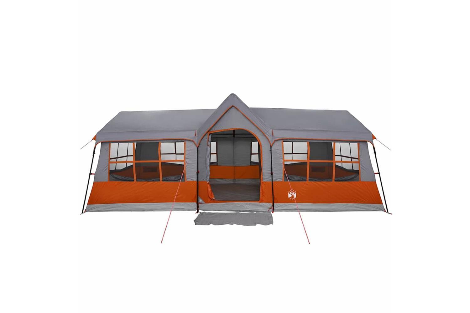 Vidaxl Family Tent With Roof Grey And Orange 622 X 295 X 238 Cm-10