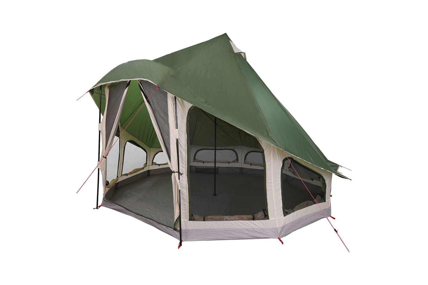 Vidaxl Family Tipi Tent Folding With Roof Green 404 X 370 X 270 Cm-2