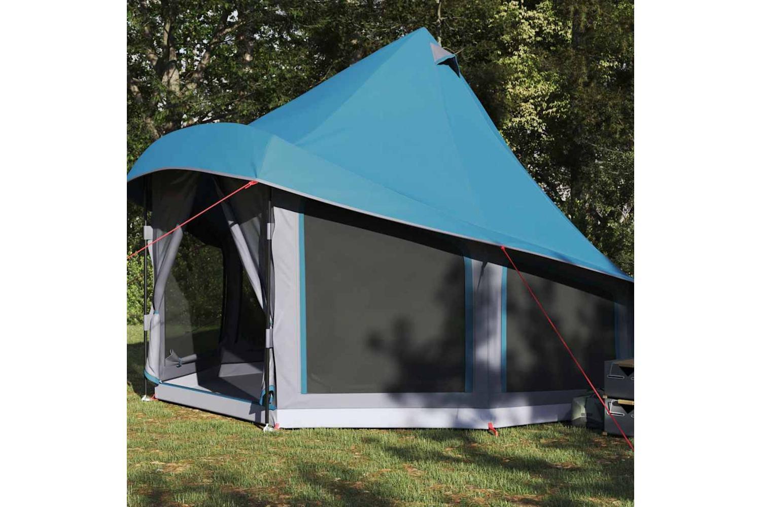 Vidaxl Family Tipi Tent Folding With Roof Blue 404 X 370 X 270 Cm-3