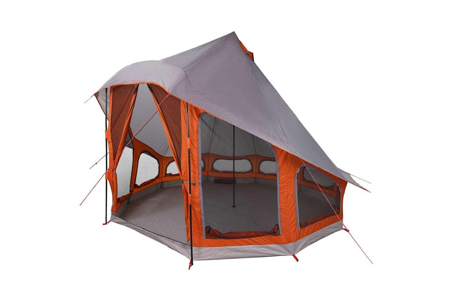 Vidaxl Family Tipi Tent Folding Grey And Orange 404 X 370 X 270 Cm-2