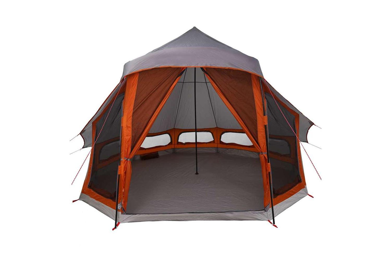 Vidaxl Family Tipi Tent Folding Grey And Orange 404 X 370 X 270 Cm-4
