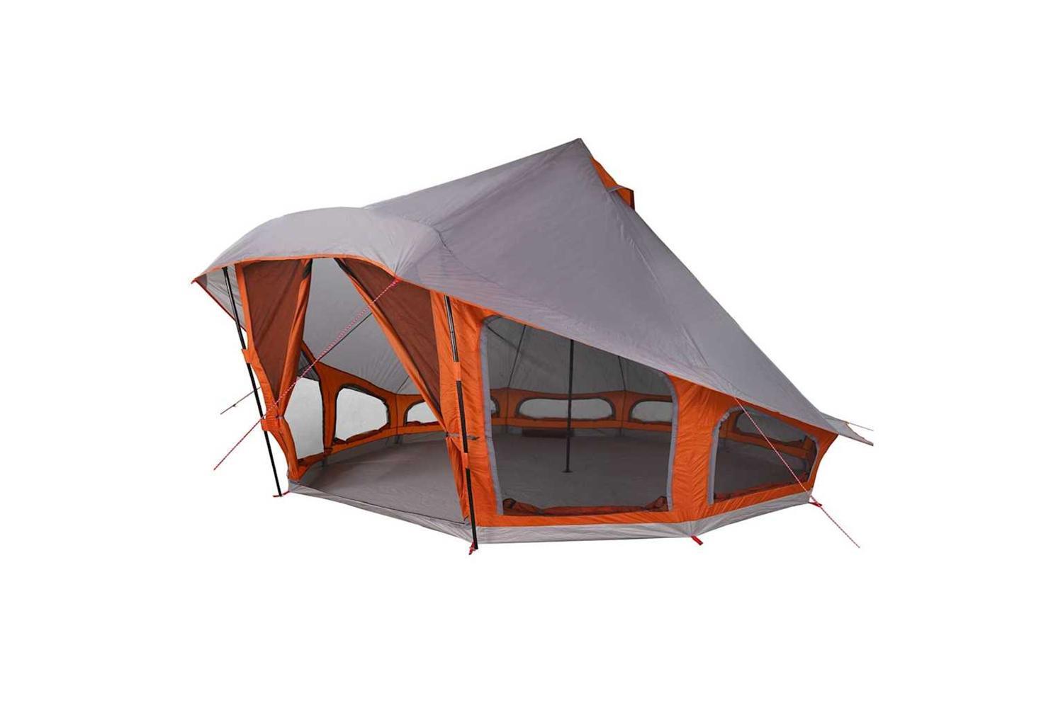 Vidaxl Family Tipi Tent Folding Grey And Orange 508 X 470 X 300 Cm-2