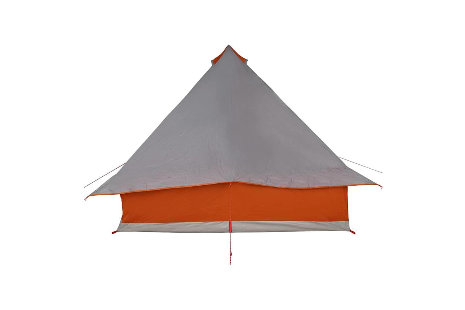 Vidaxl Tipi Tent With Roof Grey And Orange 358 X 296 X 258 Cm Taffeta-6