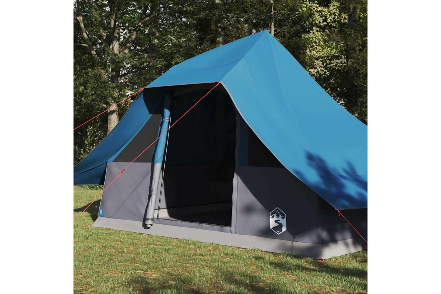 Vidaxl Tipi Tent With Roof Blue 364 X 281 X 257 Cm Taffeta-3