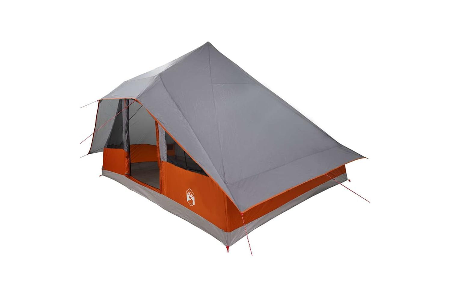 Vidaxl Tipi Tent With Roof Grey And Orange 364 X 281 X 257 Cm Taffeta-2