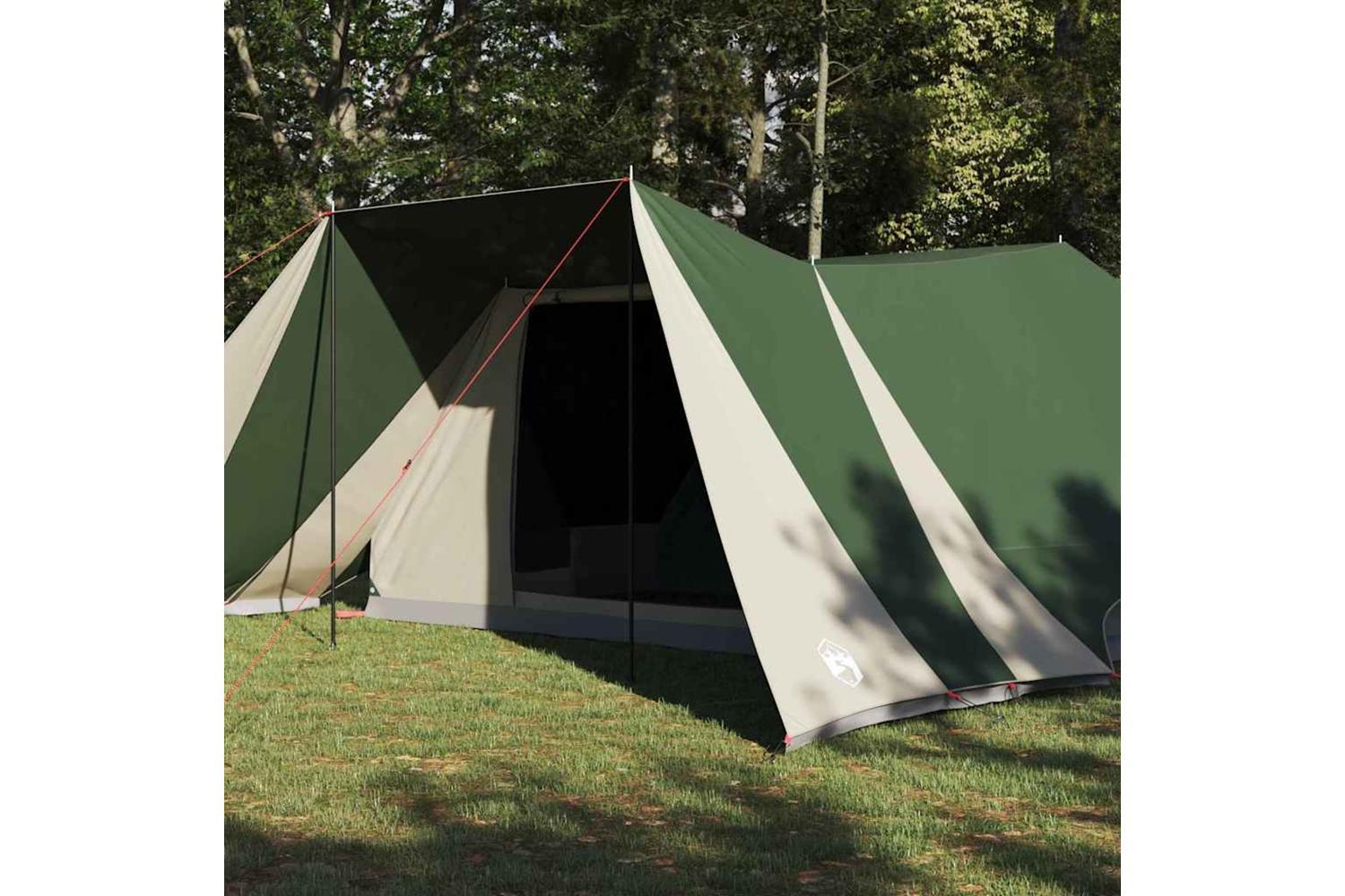 Vidaxl Family Tent Folding Manual Green And Beige 660 X 456 X 200 Cm-3