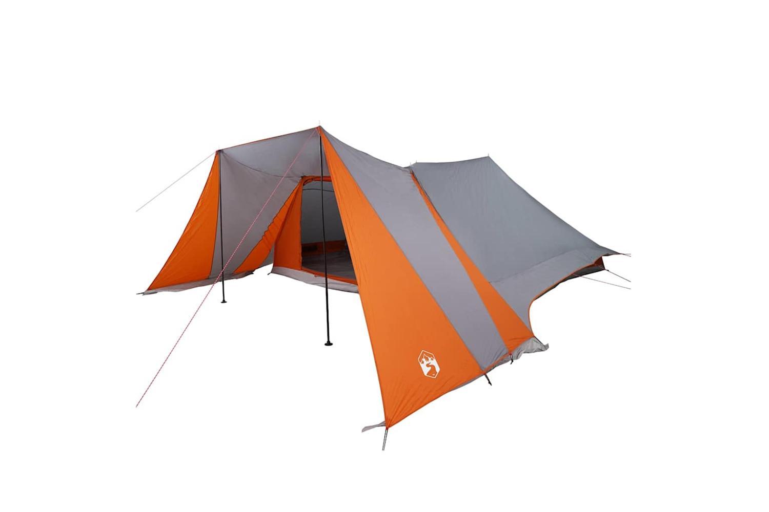 Vidaxl Family Tent Folding Manual Grey And Orange 660 X 456 X 200 Cm-2