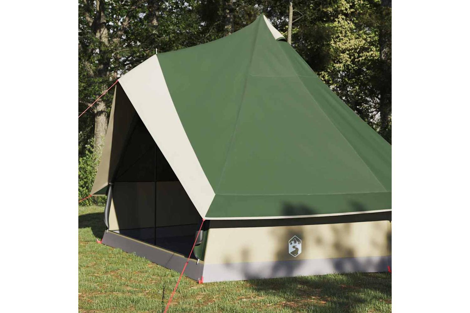 Vidaxl Family Tipi Tent Folding Green And Beige 400 X 346 X 250 Cm-3