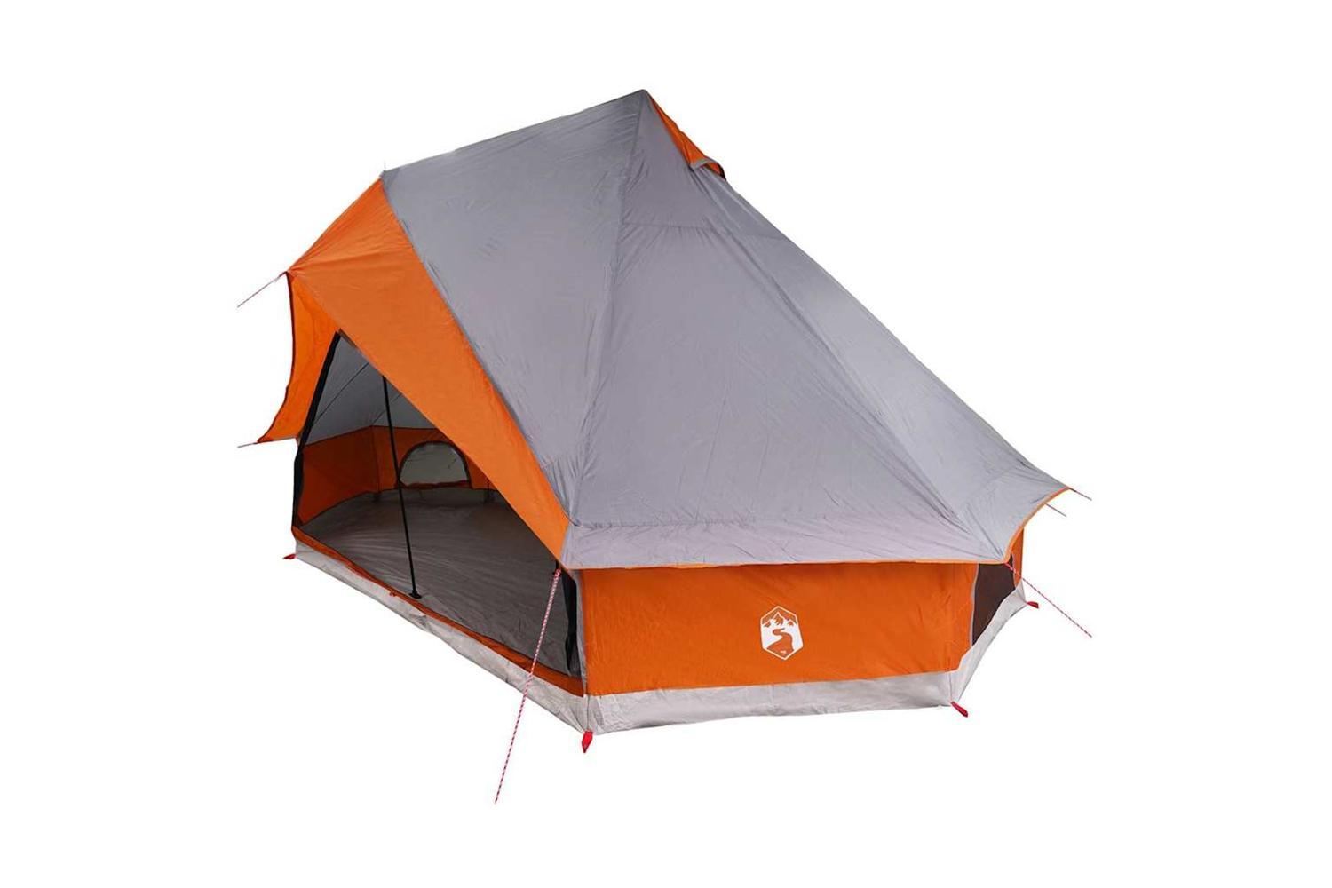 Vidaxl Family Tipi Tent Folding Grey And Orange 400 X 346 X 250 Cm-2