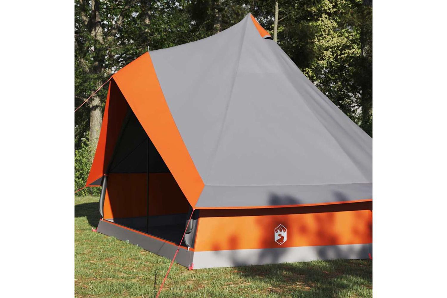 Vidaxl Family Tipi Tent Folding Grey And Orange 400 X 346 X 250 Cm-3