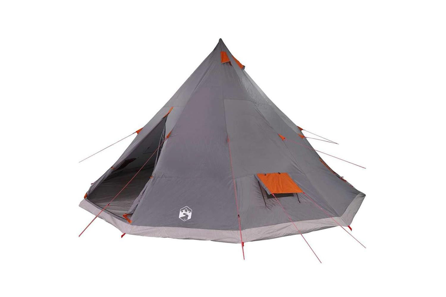 Vidaxl Family Tipi Tent Folding Grey And Orange 560 X 560 X 300 Cm-2