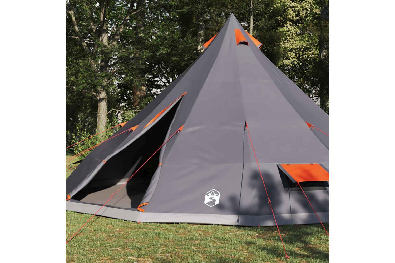 Vidaxl Family Tipi Tent Folding Grey And Orange 560 X 560 X 300 Cm-3